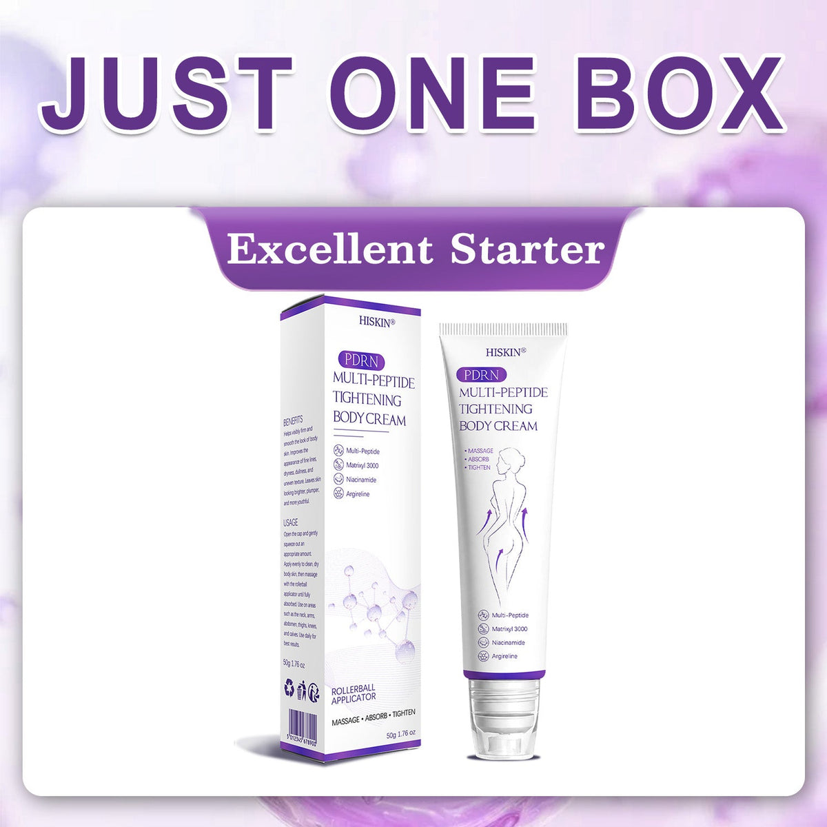 HISKIN® Official: Complete Your Order, Receive It Within 7 Days, Create Your Personalized Skin Recovery Plan — PDRN Multi-Peptide Massaging Body Roller Cream