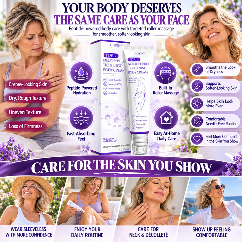 HISKIN® Official: Complete Your Order, Receive It Within 7 Days, Create Your Personalized Skin Recovery Plan — PDRN Multi-Peptide Massaging Body Roller Cream